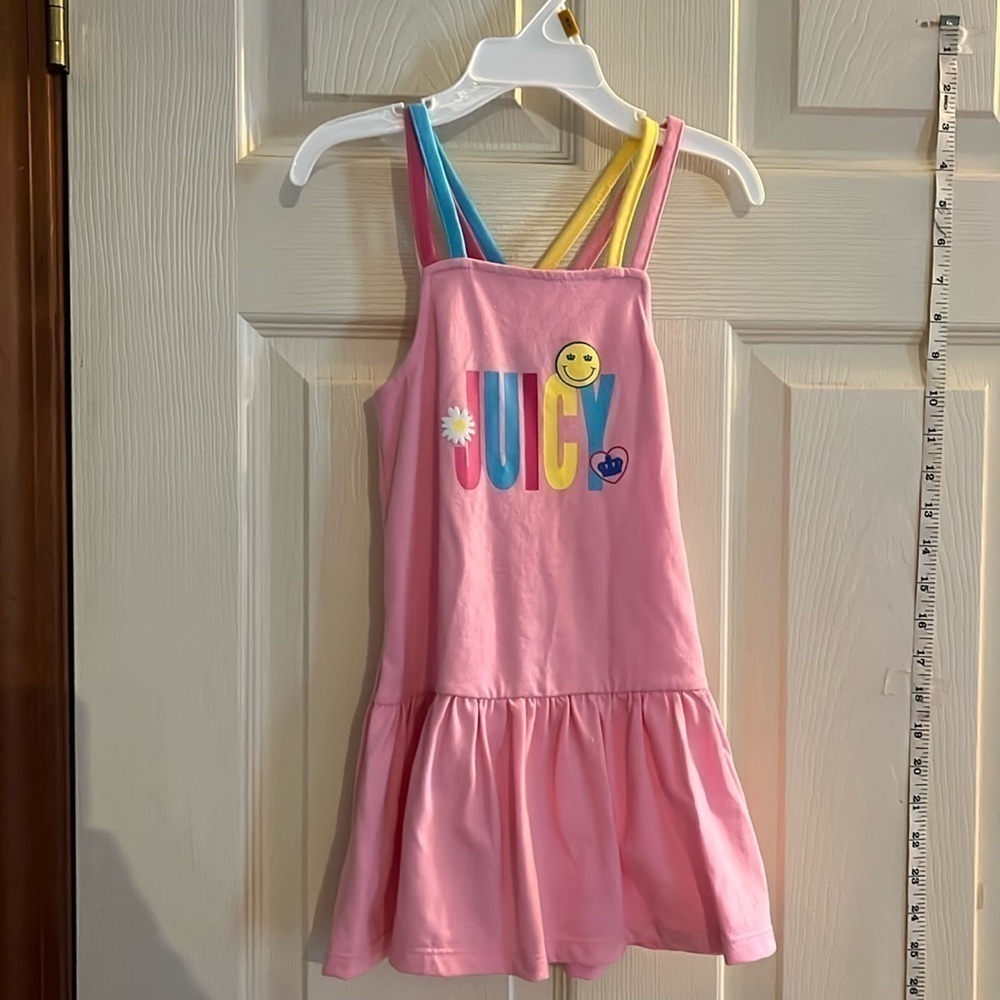 NWT-juicy couture-3T-pink-multicolor Steppy sundress. Elastic around the back.